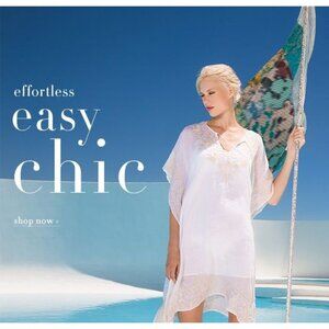 Johnny Was Embroidered Gretchen Effortless Kaftan Linen Small NWT